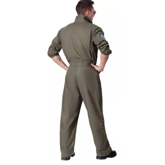 Halloween Costume TOP GUN FLIGHT SUIT Jumpsuit Large Maverick Goose Tom Cruise - Picture 3 of 14